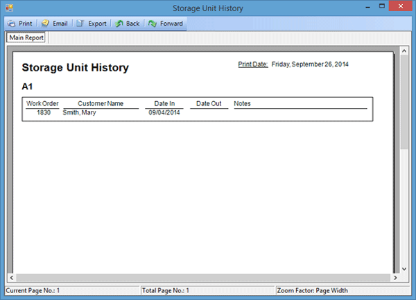 Storage Unit History